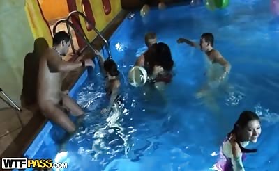 B-day college fuck party in the pool