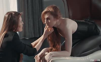 Redhead Lesbians Strapon Fuck