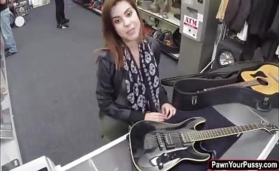 Latina rockstar Lilith having sex with the pawnshop owner
