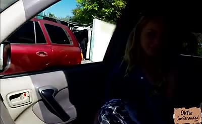 Beautiful babe Staci Carr wet pussy fucked in the car