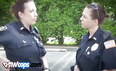 Naughty policewomen like to feel black