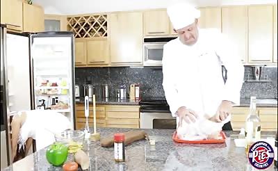 Chef cums inside Zaya Cassidy tight pussy