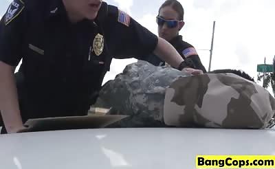 Naughty cops taking care of big dick