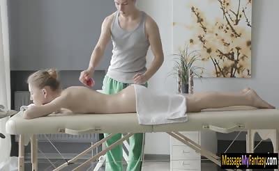 Very slim babe Sofia Russo got massage