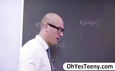 Flirty Riley sucks his professors dick