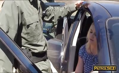 Blondie babe gets her pussy fucked by border patrol agent